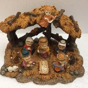 Vintage Messina Child Like Christmas Manager Scene Holiday Decorating Gifts